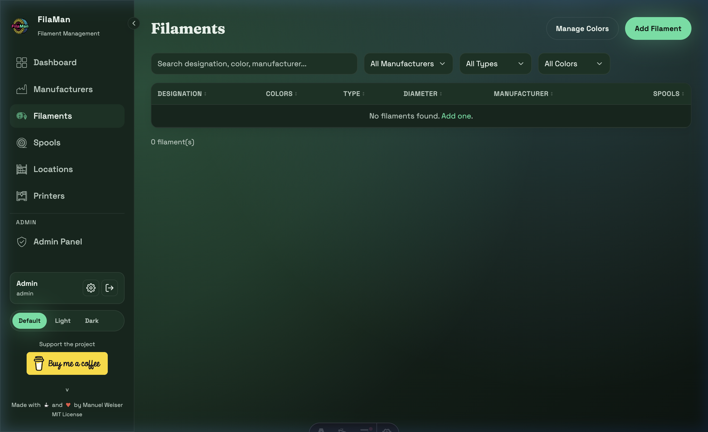 Filaments Page
