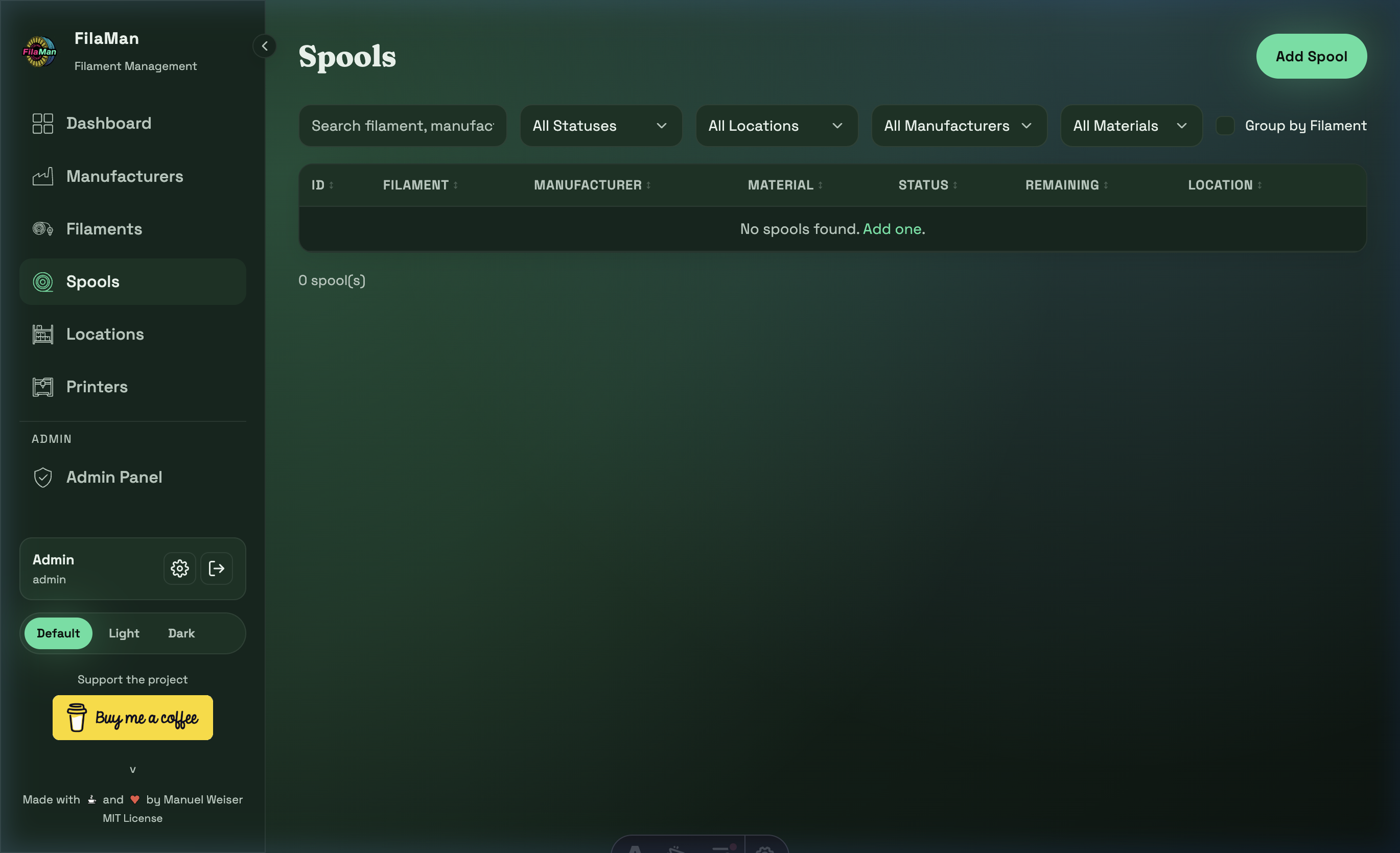 Spools Page
